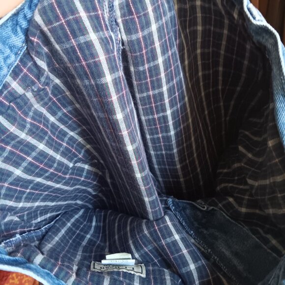 35x29 Vintage L.L. Bean Mens Flannel Lined Jeans Straight Fit Denim 1990's Mex - Picture 6 of 7